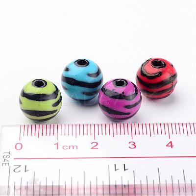 Mixed Zebra Striped Acrylic Beads X-SACR-C020-51-1