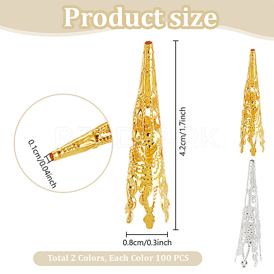 200Pcs 2 Colors Iron Bead Cones FIND-PH0023-37-1
