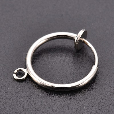 316 Surgical Stainless Steel Clip-on Hoop Earrings STAS-S101-15mm-01P-1