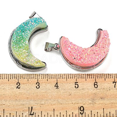 Eletroplated Natural Druzy Agate Pendants G-G131-02P-1