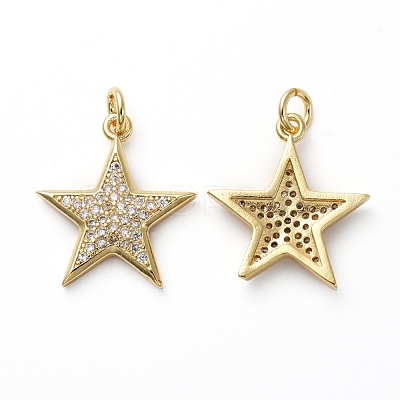 Brass Micro Pave Cubic Zirconia Pendants KK-I658-33A-1