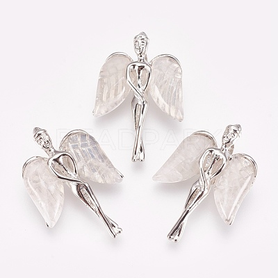 Natural Quartz Crystal Pendants KK-G346-02C-1