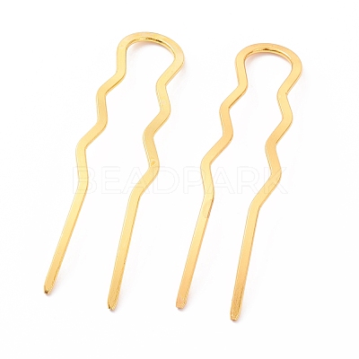 Rack Plating Brass Hair Forks OHAR-C004-01G-1