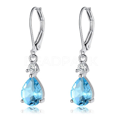 Brass Cubic Zirconia Dangle Earrings FS-WG32116-01-1