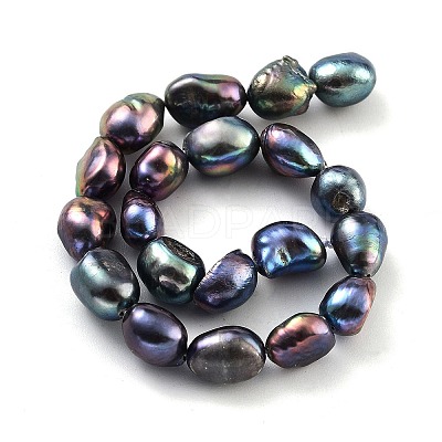 Dyed Natural Cultured Freshwater Pearl Beads Strands PEAR-P062-28F-1