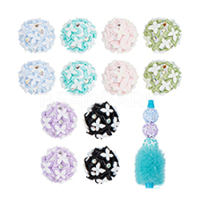 12Pcs 6 Colors Luminous Handmade Polymer Clay Beads CLAY-PH0002-15-1
