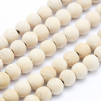 Natural Wood Beads Strands WOOD-P011-07-6mm-1