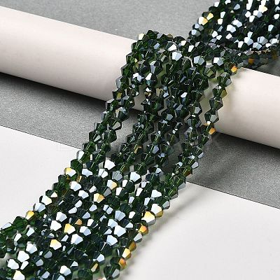 Transparent Electroplate Glass Beads Strands GLAA-F029-3mm-A25-1