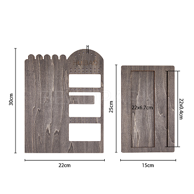 Wooden Jewelry Display Tower with Tray EDIS-WH0030-22-1