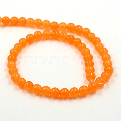 Dyed Natural White Jade Round Bead Strands G-J268-8mm-05-1