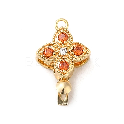 Brass Micro Pave Cubic Zirconia Box Clasps KK-E082-01G-01-1