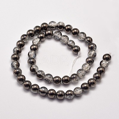 Electroplate Synthetic Crackle Quartz Bead Strands EGLA-J067-8mm-HP01-1