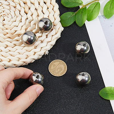 5Pcs 304 Stainless Steel Round Cord End Caps STAS-FH0002-40A-1
