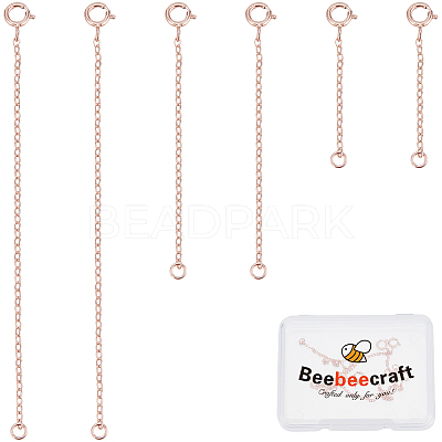 6Pcs 3 Style 925 Sterling Silver Cable Chain Extender FIND-BBC0003-30-1