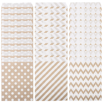 45Pcs 3 Styles Rectangle Kraft Paper Bags CARB-TA0001-14B-1
