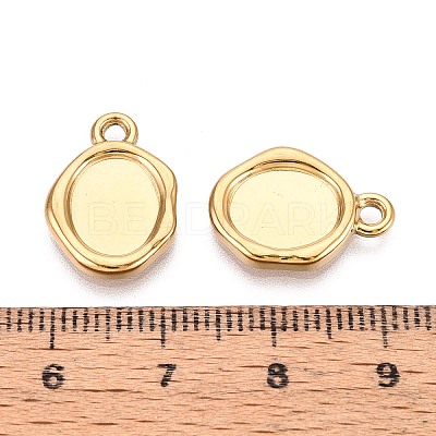 304 Stainless Steel Pendant Cabochon Settings STAS-T067-11G-1