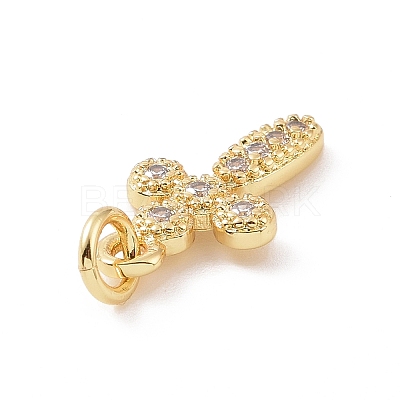 Brass Micro Pave Cubic Zirconia Charms KK-C012-41G-1