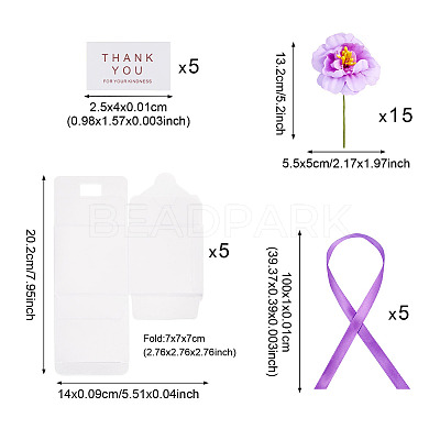 Clear PVC Candy Gift Packaging Boxes with Ribbon & Artificial Flower CON-TAC0001-20E-1