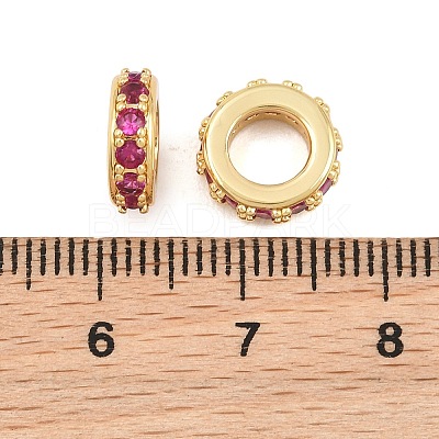 Brass Micro Pave Cubic Zirconia European Beads CU-CBAB99C-04G-01-1