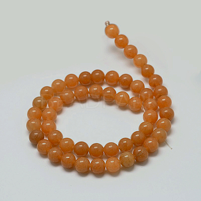 Natural Red Aventurine Stone Round Bead Strands G-P075-49-4mm-1