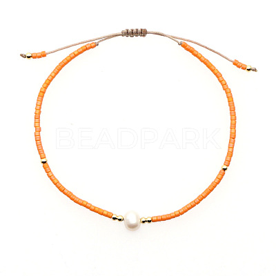 Adjustable Glass Seed Bead Braided Bead Bracelets for Women VT9382-11-1