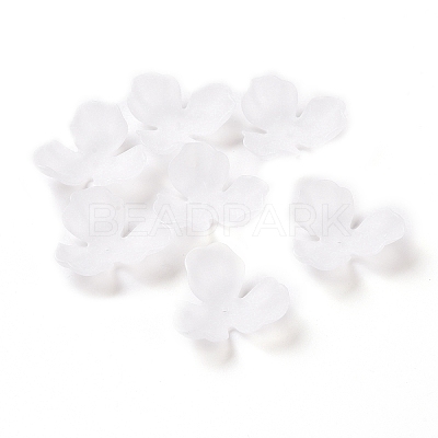 3-Petal Transparent Acrylic Bead Caps OACR-A017-11-1