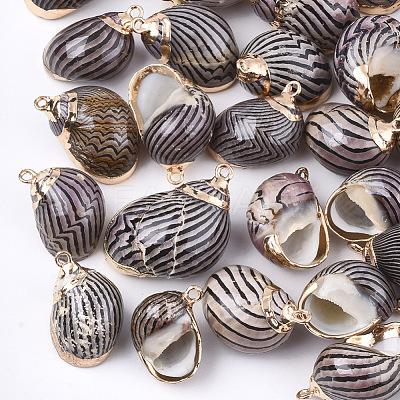 Electroplate Spiral Shell Pendants SSHEL-T009-06-1