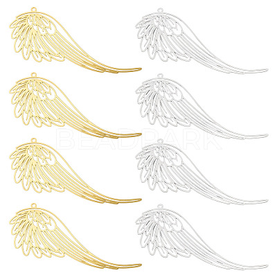 8Pcs 2 Colors Brass Filigree Big Pendants KKC-TA0001-07-1