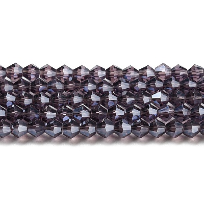 Transparent Electroplate Glass Beads Strands GLAA-F029-3mm-C04-1