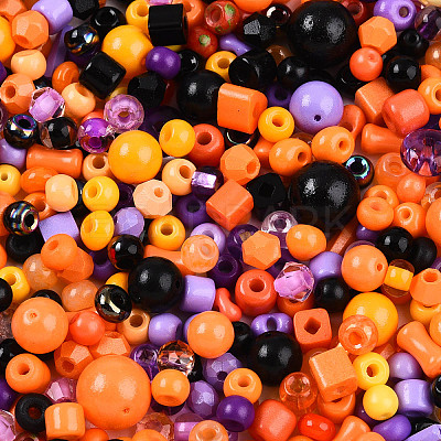 Halloween Theme Glass Seed Beads SEED-N007-13J-1