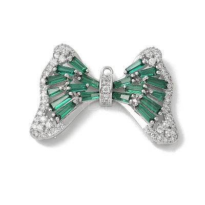 Brass Micro Pave Cubic Zirconia Pendants with Glass KK-U052-27P-02-1