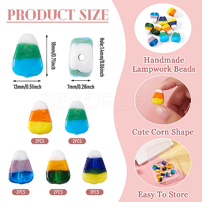 10Pcs 5 Colors Handmade Lampwork Beads LAMP-TA0002-41-1