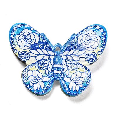 Printed Opaque Acrylic Beads MACR-R004-02-1