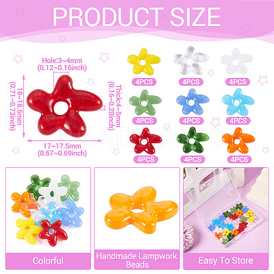 36Pcs 9 Colors Handmade Lampwork Beads LAMP-TA0001-64-1
