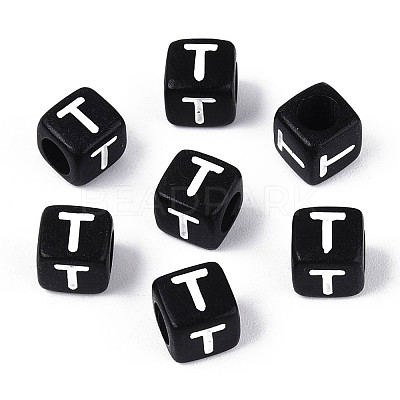 Initial Acrylic Horizontal Hole Beads OACR-ZX006-35T-1