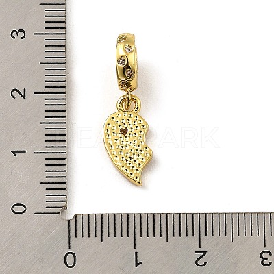 Rack Plating Brass Micro Pave Cubic Zirconia Pendant KK-H456-10G-1