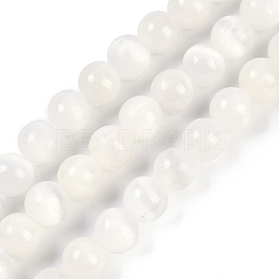 Natural Selenite Beads Strands X-G-G167-A02-01-1