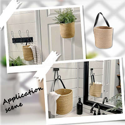 Woven Cotton Storage Baskets AJEW-WH20054-010B-1