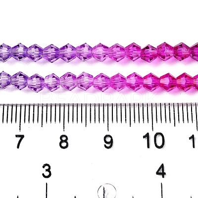Gradient Color Baking Paint Glass Bead Strands DGLA-A039-T6mm-A09-1