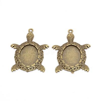 Alloy Pendant Cabochons Settings PALLOY-WH0079-89AB-RS-1