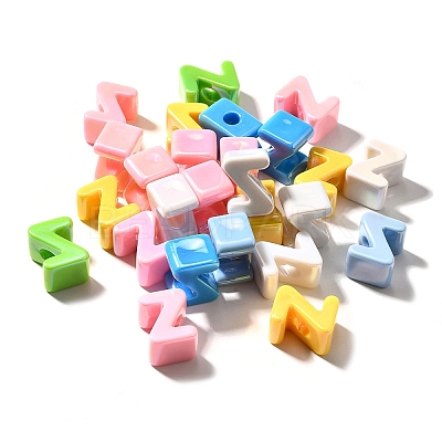 UV Plating Opaque Acrylic European Beads SACR-Z007-01Z-1