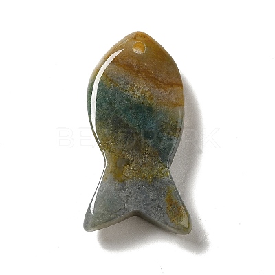 Natural Moss Agate Pendants G-G932-B14-1
