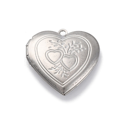 304 Stainless Steel Locket Pendants STAS-S171-13P-05-1