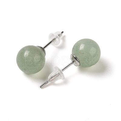 Natural Green Aventurine Stud Earrings LS-G-B075-02P-02-1