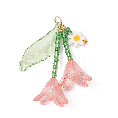 Glass Seed Beaded Pendants PALLOY-MZ01240-03-1