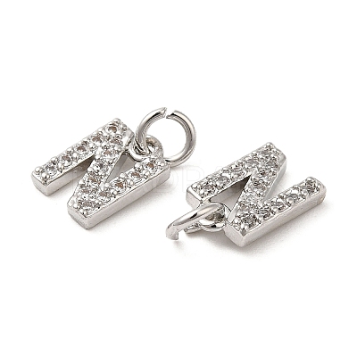 Brass Micro Pave Grade AAA Cubic Zirconia Charms ZIRC-P067-11P-N-NR-1