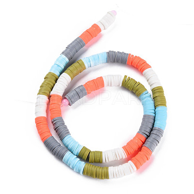 Fixed 5 Color Handmade Polymer Clay Bead Strands CLAY-S096-029F-1