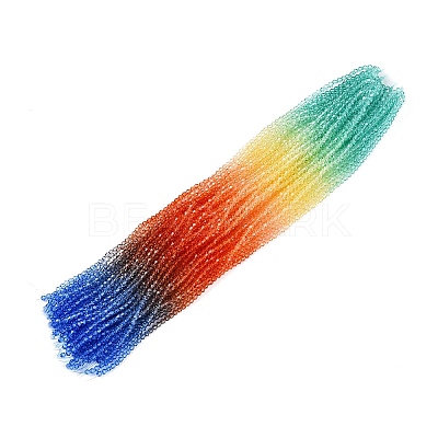 Gradient Color Baking Paint Glass Bead Strands LS-DGLA-A039-T4mm-A014-1