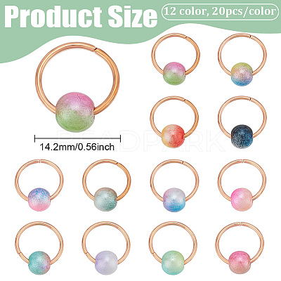 240Pcs 12 Colors ABS Plastic Imitation Pearl Locking Stitch Markers PALLOY-BC00007-1