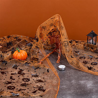 Halloween Polyester Mesh Fabric AJEW-WH0314-852A-1